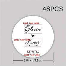 45/90pcs Customizable Wedding Engagement Thank You Gift Tags, Artistic Paper Stickers, Black & White, For Gift Packaging Decor