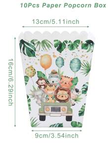 10 cajas de palomitas de maíz con temática de dibujos animados, caja de bocadillos, caja de almacenamiento de dulces que incluye animales de la jungla, vehículos de ingeniería, unicornio, mariposa y sirena, recipientes de comida desechables, caja para hornear galletas, caja de golosinas, suministros para la noche de cine familiar, vajilla desechable, animales de la jungla, vehículos de ingeniería, unicornio, mariposa y sirena, decoración de fiesta, caja de regalos de fiesta, suministros para fiesta de cumpleaños, suministros para fiesta de jungla, decoración de fiesta bajo el mar - Multicolor - Ver 13