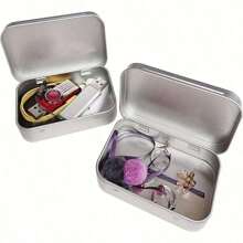 1/4/6 Stücke Klappdose, Metalldose, tragbare Mini Aufbewahrungsbox mit festem Scharnierverschluss für Reißzwecken, Perlen, Ohrringe und Schmuck Basteleien, Geschenk für Damen zur Einschulung