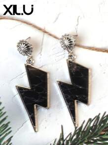 1 set de collar con colgante y aretes de estilo retro y país del oeste antiguo con diseño exagerado de color turquesa al estilo del Día de San Valentín para mujeres