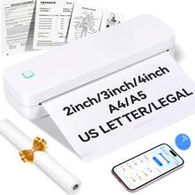 Imprimante de fièvre sans fil portable, imprimante d'émetteur de tatouage sans fil sans fil, (3 impressions de papier gratuites, 1 livre de papier A4), imprimante de tatouage pour smartphones et PC avec modèle de tatouage haute résolution et documentation, bleu / USB, compatible iOS / PC, batterie mobile de 2600 mAh pouvant durer jusqu'à quatre heures (2025) puis une maison portable / bureau / un studio de tatouage