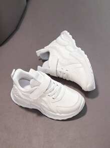 Girls Sports Shoes, New Spring & Autumn Waterproof Soft Sole Leather Chunky Sneakers, Suitable For Boys And Girls, Toddlers/Little Kids, Spring/Autumn