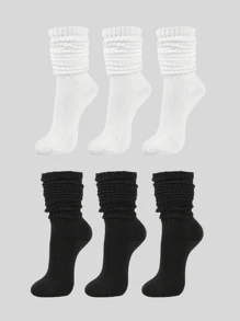 3/4/6/8 Pairs Women's Multifunctional Comfortable Black, White, Gray Faux Leather Socks, Foldable, Size: (36~39) (39~42) - Multicolor - View 13