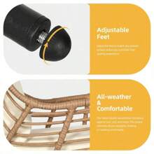 Patio Wicker Basket Oversized Lounger Teardrop Rattan Egg Chair W/ Stand Cushion - 1 - View 5