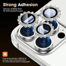 Compatible With Iphone 16 Pro/16 Pro Max Camera Lens Protector Bling Individual Gear Design Rhinestone Ring 9H Hardness Scratchproof Protector, Stylish Phone Accessories,Camera Lens Protector Film Compatible With IPhone 11/11 Pro/11 Pro Max/12/12 Mini/12 Pro/12 Pro Max, IPhone 13/13 Mini/13 Pro/13 Pro Max, Case Friendly (Silver) Gift For Birthday, Family, Friends Sparkling Crystal, Lens Protector Waterproof Shockproof Anti-Fall Anti-Fall Scratch Resistant Anti-Fingerprint Full Cover - Silver - View 2