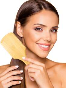 1/2支装大号气垫竹梳，桨式竹制发梳，带手柄，天然竹制桨式梳，易于梳理头发，适合所有发质，便携，可按摩头皮，适合细软/卷曲/干性发质，返校/旅行必备，女士，梳子，解结梳，球形梳，迷你梳子套装，木梳，发梳，美发工具，发型，护发，发梳，梳子套装，梳理，卷发梳，解结梳，女士发梳，沙龙，美发工具 - 杏色 - 查看 7