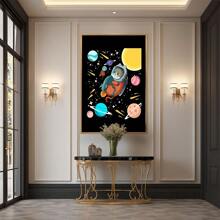 Cat Astronaut In Space Large Wooden Framed Wall Art Home Decor Canvas Painting- For Bedroom, Bathroom, Living Room, Office, Kitchen, Holiday Gift- 1pc