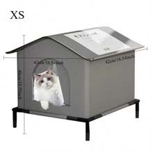 Casa impermeable para gato callejero con soporte para uso en exteriores, casa de gato salvaje cerrada, carpa para mascotas a prueba de frío, casa de mascotas cálida para invierno en exteriores - Multicolor - Ver 3