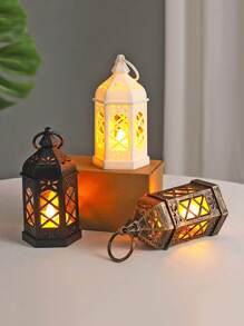 1 szt. Retro Mini ręczna dekoracyjna lampka w kształcie latarenki z baterią, dekoracja do wnętrz, dekoracja stołu, dekoracja sypialni, wisząca lampka nocna, odpowiednia na wesela, dekoracje świąteczne, lampka nocna do szafy na święta Bożego Narodzenia