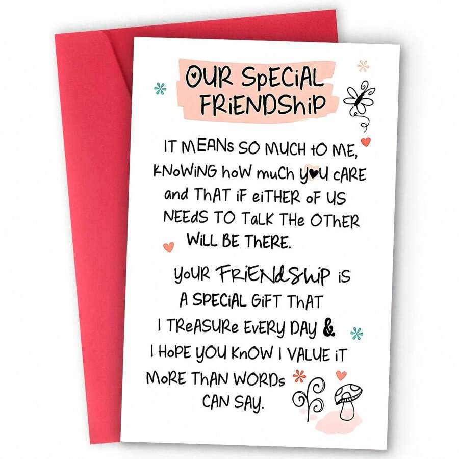 Lustige Dankeskarten für Freundschaft, hochwertigem Papier, feierliche Freundschaftssegen Geschenke für beste Freunde, aufrichtige Freundschaftskarten mit Umschlägen