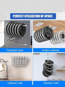 1 pièce Organisateur à couvercle rabattable en acier inoxydable - Porte-couvercles sous l'évier économisant l'espace, design minimaliste moderne, couvercle rabattable amovible