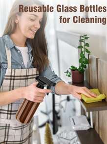 1pc 300/500mlCleaner Spray Bottle,Styling Spray Bottle,Empty Fine Mist Spray Bottle Ultra Fine Continuous Spray Water Bottle Fine Mist Sprayer For Hair Styling, Cleaning,Plants, Misting & Skin ,Fine Mist Spray Bottle Suitable For Plant Cleaning Liquid Hair Gardening