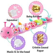 Baby Toys 0-6 Months, Baby Soft Stuffed Animal Toys With Multi Textures,Rattle,Crinkle,Baby Girl Gift, Baby Girl Toys 6 To 12 Months,Infant 3 4 5 7 8 9 Months Old Baby Toys,Caterpillar