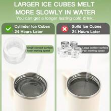 大号硅胶托盘，适用于 20-30-40 盎司玻璃杯，带盖慢速融化冰模，易释放制冰机，非常适合运动和户外活动 - 彩色 - 查看 3