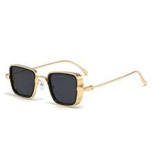 A Pair Of Retro Fashion Glasses, Thick-Edge Fashion Metal Square Frame Fashion Glasses, Outdoor Fashion Glasses, Ideal For Street Photography