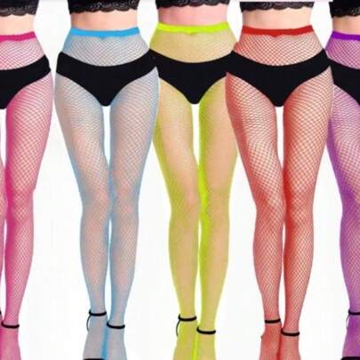 Meias Arrastão Elástica Calças Justas Respirável Meia-Calça, Carnaval
