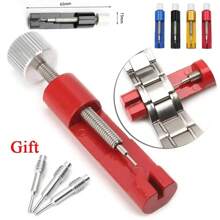 Ferramenta de reparo de relógio de metal, ferramenta de ajuste de pulseira de relógio com pino de relógio, pulseira de elo, ferramenta de remoção fácil de remover e ajustar