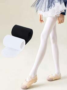 2/3 Pairs Teenager Dance Tights, Girls White Ballet Dance Leggings, Black & Pink Ultra Stretchy Skin-Tight Dance Stockings For Spandex Ballet Spring/Summer - Multicolor - View 10