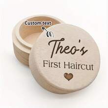 Caixa Memorial de Madeira Vintage Personalizada para Coleção de Cabelo - Primeira Cort de Cabelo e Armazenamento de Cabelo Grávido, Presente Perfeito para Novos Pais, Essenciais de Organização Doméstica, Caixa de Armazenamento de Organização Doméstica Volta às Aulas