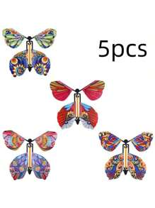 Random Color Magic Flying Butterfly Rubber Rubber Band Wind Up Toy Exquisite Bookmarks Gift Party Surprises Wedding Decorations - Multicolor - View 12