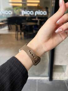 1 Pc Leather Loop Compatible With Apple Watch Band For Women 38mm 40mm 41mm 42mm 44mm 45mm 46mm Bands Compatible With Apple Watch Strap Series Ultra 10/9/8/7/6/5/4/3/2