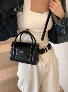 2025 Women Classic Solid Color Handbag, Adjustable Strap Crossbody Bag, Fashion Letter Print Tote For Dating, Shopping And Commuting, Spring Summer Autumn Winter