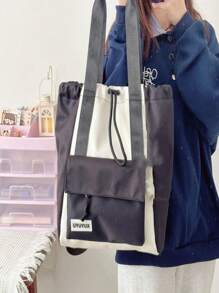 1pc Puppy, Lightweight, Campus Casual Embroidery Crossbody Bag, Detachable Backpack, Suitable For Teen Girls, Female College Students, Backpack, Back To School Season, Textbook Bag, Medium And Large Students