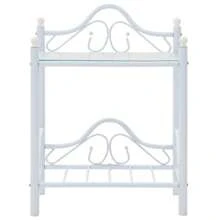 Table basse en acier et verre poli 45 x 30,5 x 60 cm Blanc