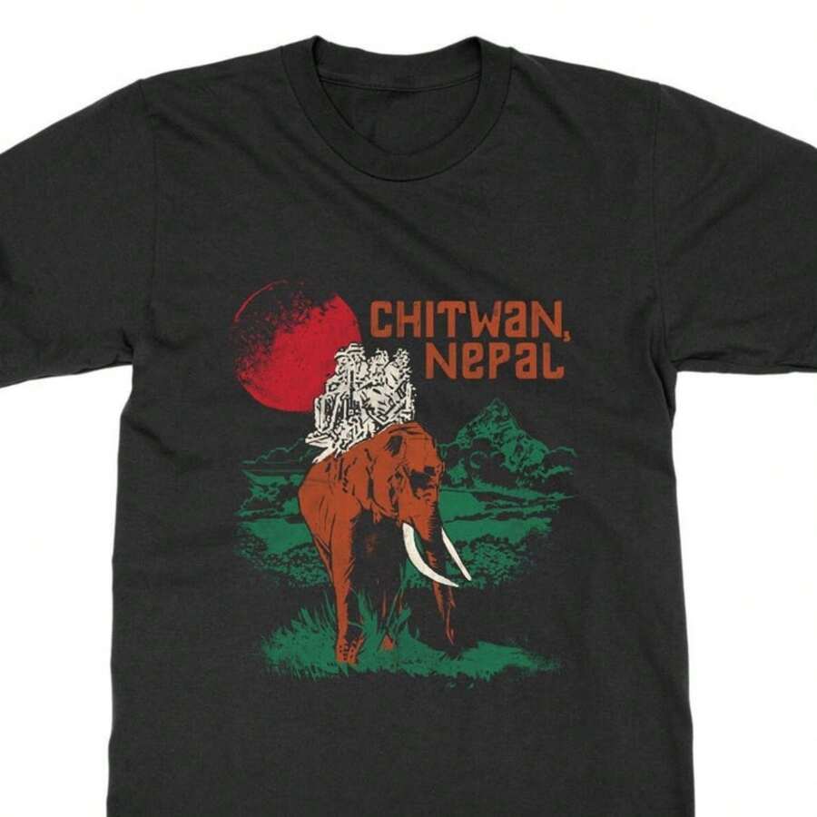 Chitwan, Nepal National Park T-Shirt - Nature And National Parks Graphic T-Shirt For  And Women