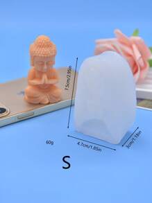 1pc Asymmetrical Shape Silicone Buddha Statue Candle Mold, Reusable DIY Candle Making Crafts Wax Mold