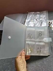 1pc Jewelry Storage Bag, Oxidation-Resistant Jewelry Collection Album (Excluding Mini Sealed Bags & Jewelry), Desk Drawer-Style Storage Box, Transparent Necklace Bracelet Ring Jewelry Pouch, Bag, Collection Album