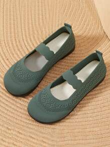 女士透气针织运动鞋、休闲户外运动鞋、轻便低帮步行鞋。 - 綠色 - 查看 4