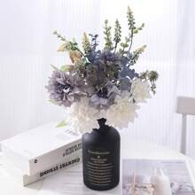 1pc Artificial Flower Bouquet, Floral Design Decor, Artificial Flowers, Wedding Bride Bouquet, Table Center Piece, Suitable For Rustic Home Decor, Indoor Vase Flowers Desktop Decorations (Blue & White) Gifts Birthday Graduation