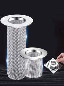 2pcs Drain Covers, Hair Catcher Filters, Suitable For Bathroom Sink, Shower Drain Strainer - Silver - View 2