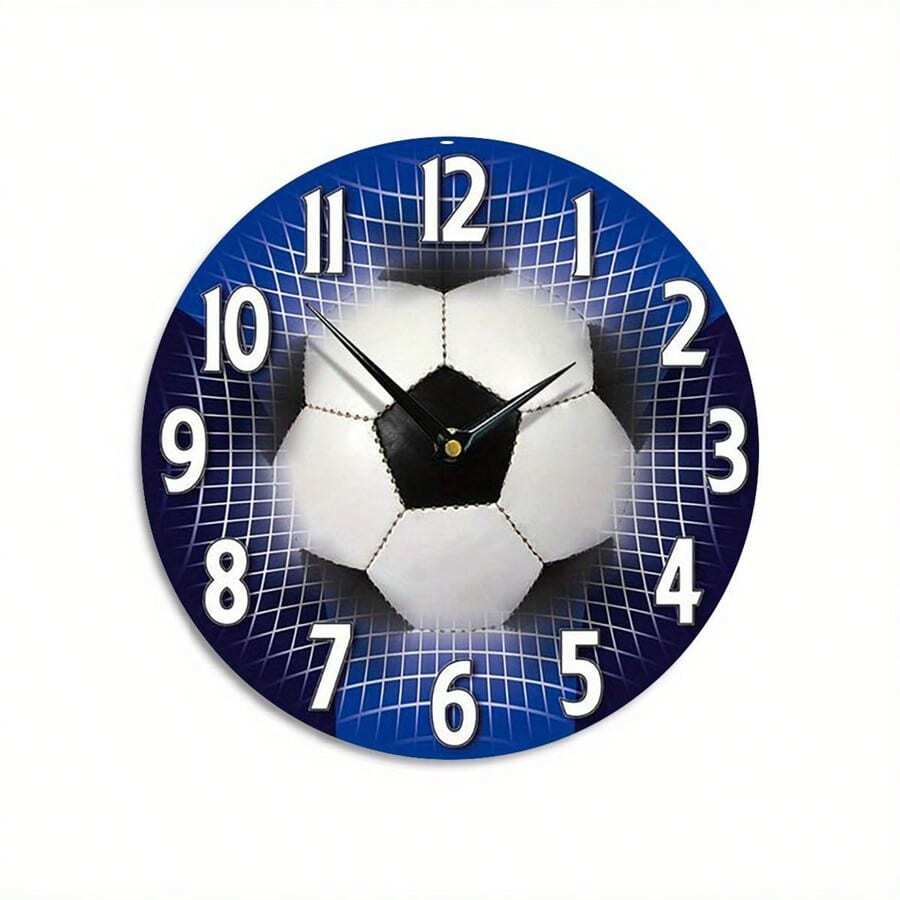 足球主题艺术金属锡标牌，装饰性金属圆形墙牌，适用于家庭、办公室和派对装饰 - 20.32 X 20.32 厘米，非常适合房间装饰 - 彩色 - 查看 1