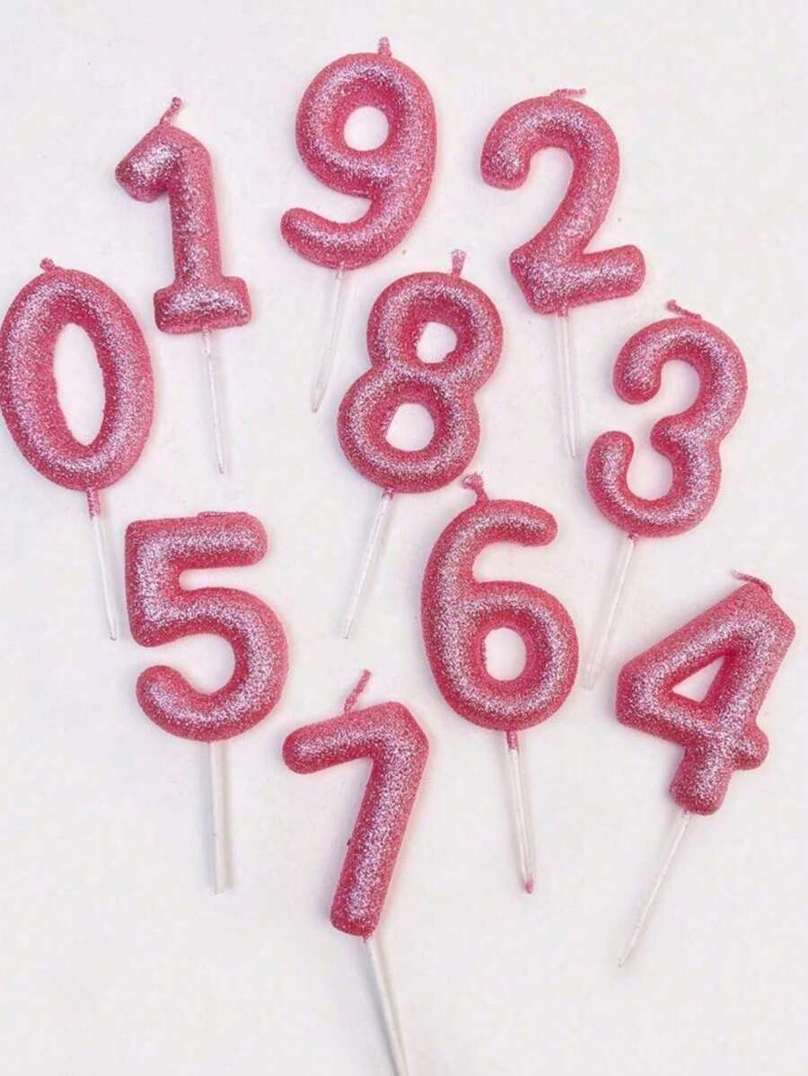 1pc Glitter Number Candles, Suitable For Birthday Cake Decoration, Birthday Candles, Birthday Decorations, Happy Birthday, Cake Candles, Room Decor Gifts Graduation