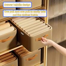 1 Pc Multifunctional Foldable Storage Basket With Handle, Suitable For Organizing Pants, Socks, Clothes, Blankets, Space-Saving For Wardrobe, Bedroom, Dorm, Practical Home Storage Assistantbedroom,Organizer,Organiser,Home Storage,White T Shirt Women,Black Pants Women,Ladies Winter Clothes,Dress,Winter Clothes For Ladies,Elegant Woman Dresses,White Shirt For Ladies,Long Sleeve,White Jumpsuit For Women,Spring Dresses For Women,Spring Outfits For Women,Spring,Spring Clothes,Minimalist,Summer Tops - Multicolor - View 5