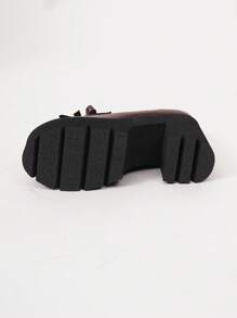 Women's New Brown Round Toe Elastic Band Stitching Casual Vacation Chunky Heel Waterproof Platform Wedge Shoes