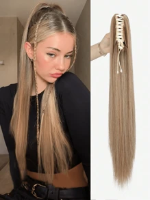 Ponytail Extension,26" Claw Clip Hair Extensions Ponytail Synthetic Long Straight Hair Extension Natural Looking Synthetic Hairpiece For Women High Temperature Fiber Hair Extension - Multicolor - View 15