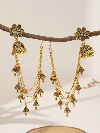 1 Pair Exaggerated Bohemian Classical Style Hollow Lantern Water Drop Earrings, Exotic Vintage Earrings, Fashion Party Accessories