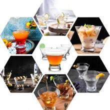 Stemless Martini Glasses Set Of 4, 7.5oz Liquor Drinking Glasses For Cocktail And Margarita, Bar Glass Cups, Glass Dessert Cups - Màu trong suốt - Xem 6