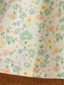 Summer Baby Girl Puff Sleeve Bow Decorated Sweet Princess Dress, Girls Party Holiday Dress - Green - View 6