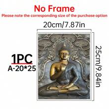 1 幅带框现代抽象黑金佛像壁画，高清印刷图片，佛教客厅卧室书房家居装饰画 - 彩色 - 查看 16