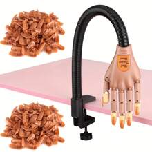 Acrylic Nail Practice Hands With 100 Nail Tips, Flexible Training Hands, Professional Nail Art Hand Tools, Adjustable False Finger Nails For DIY Manicure