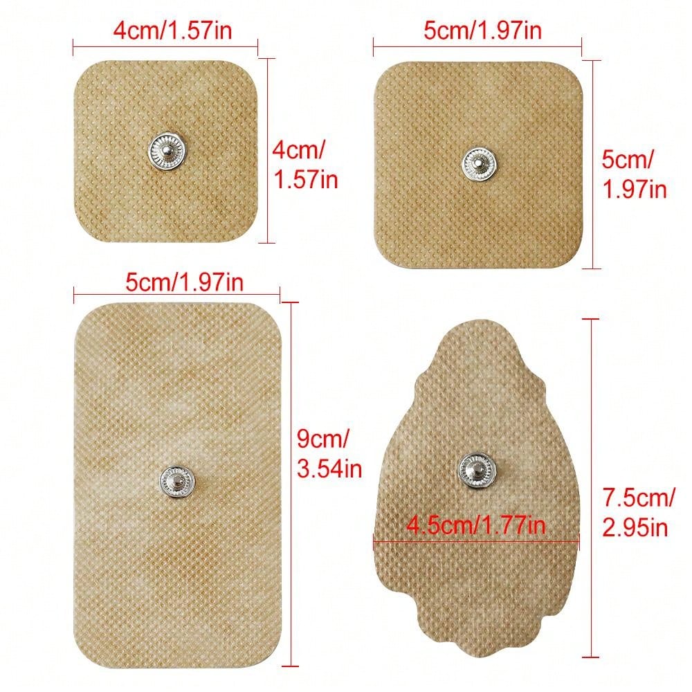 Goujon double 5x10cm Goujon de 3,9 mm-Électrodes de remplacement réutilisables auto adhésives Goujon double 5x10cm Goujon de 3,9 mm-Électrodes de remplacement réutilisables auto adhésives