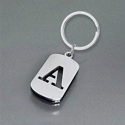 1pc Hollow 26 English Letter Stainless Steel Key Chain, Simple & Personalized Keychain For Bag, Car Decor Gift Souvenir Car Accessories Bag Charm School Cute Goth Y2k