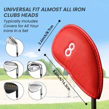 FINGER TEN 12 Pcs Golf Iron Covers Set - Synthetic Leather Golf Iron Head Covers For Clubs Fit Most Brands