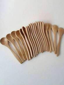 10pcs Wooden Long Handle Spoons For Eating Soup, Coffee, Honey, Jam And Other Condiments, Perfect For Family Coffee And Serving Creative Dishes, Lightweight And Convenient To Use,Kitchen,Christmas Gift