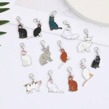 1 件金属猫饰品 DIY 可爱钥匙扣耳机包吊坠耳环手链项链珠宝制作配件礼物 - 彩色 - 查看 3