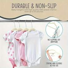 50 件/30 件/10 件儿童植绒防滑衣架，天鹅绒植绒材料不会掉毛，婴幼儿专用，带夹子，节省空间，非常适合衣柜整理和储存